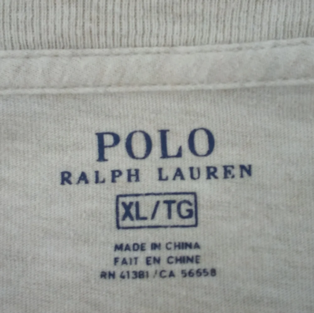 POLO Ralph Lauren 100% Cotton Oatmeal Heather Casual Short V-Neck Shirt XL
